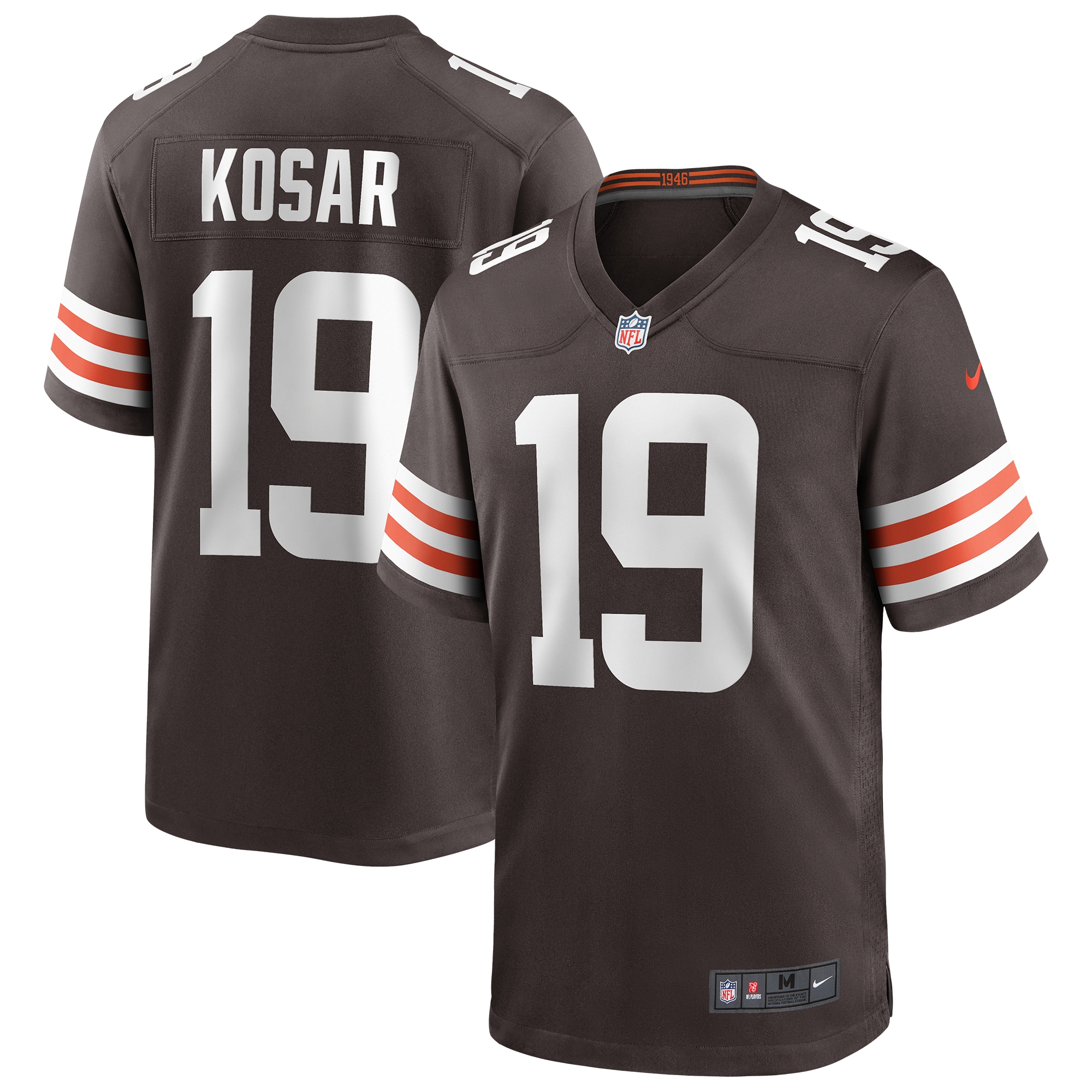Men's Cleveland Browns Bernie Kosar Brown Game Retired Player Jersey JS1992 nicesnker