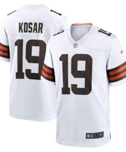 Men's Cleveland Browns Bernie Kosar White Retired Player Game Jersey JS1705 nicesnker