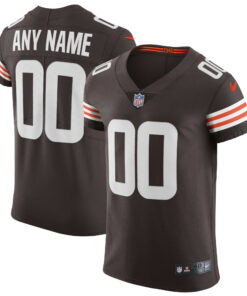 Men's Cleveland Browns Brown Vapor Elite Custom Jersey JS9560 nicesnker