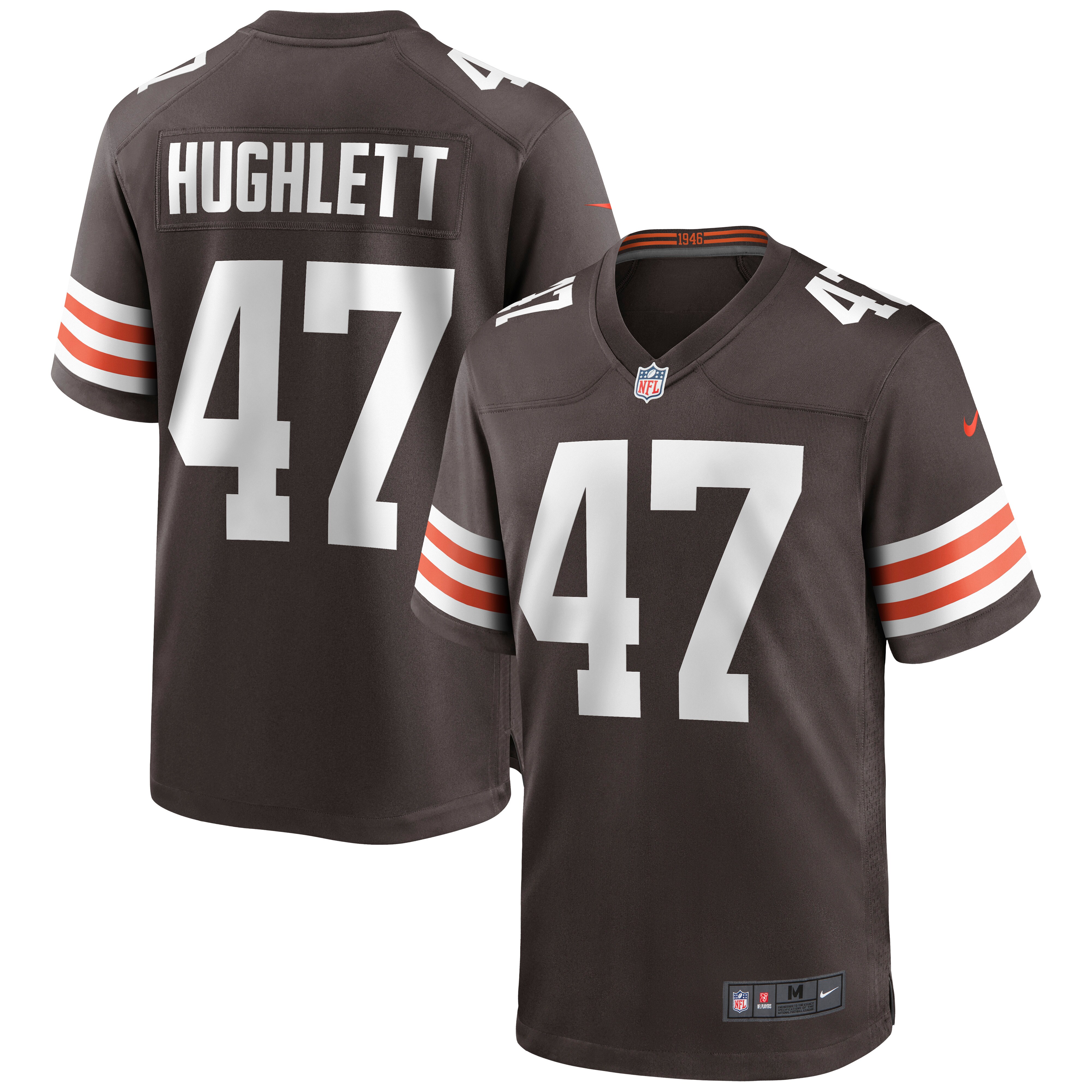 Men's Cleveland Browns Charley Hughlett Brown Game Jersey JS6161 nicesnker