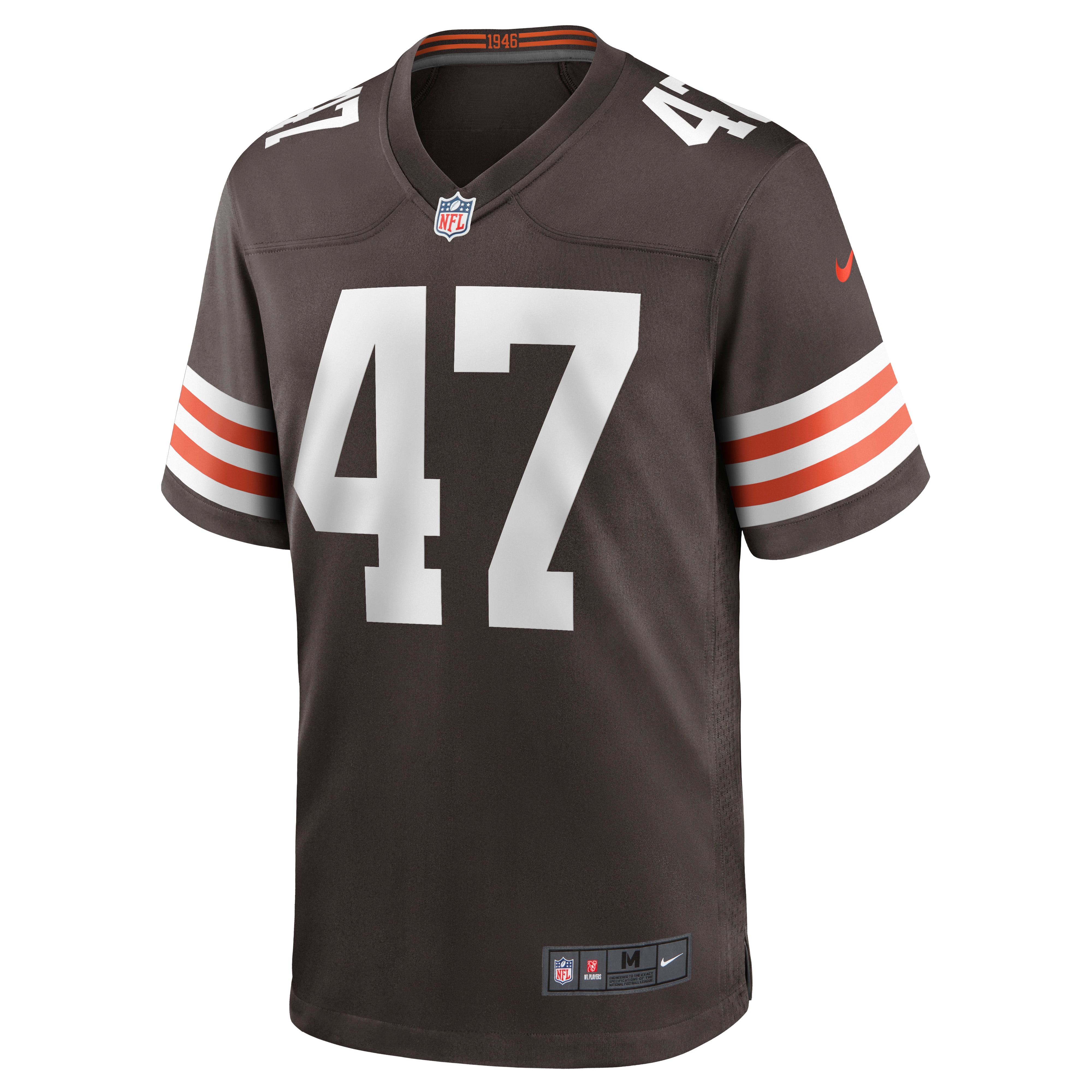 Men's Cleveland Browns Charley Hughlett Brown Game Jersey JS6161 nicesnker - Image 2