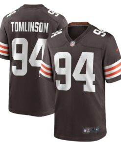 Men's Cleveland Browns Dalvin Tomlinson Brown Game Player Jersey JS1731 nicesnker