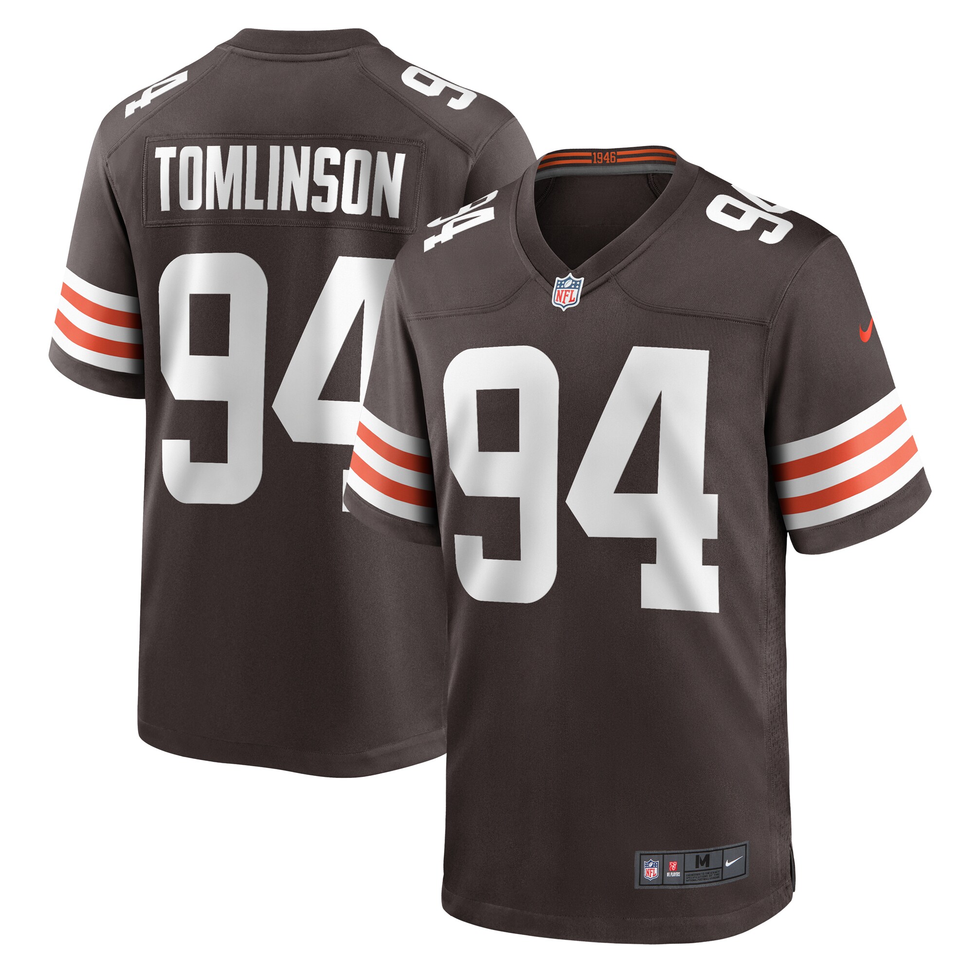 Men's Cleveland Browns Dalvin Tomlinson Brown Game Player Jersey JS1731 nicesnker