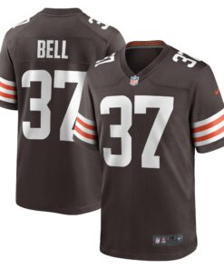 Men's Cleveland Browns D'Anthony Bell Brown Game Player Jersey JS8745 nicesnker