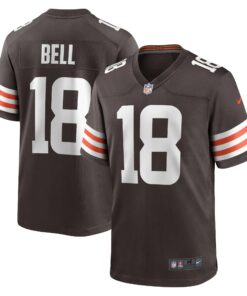 Men's Cleveland Browns David Bell Brown Game Jersey JS7080 nicesnker