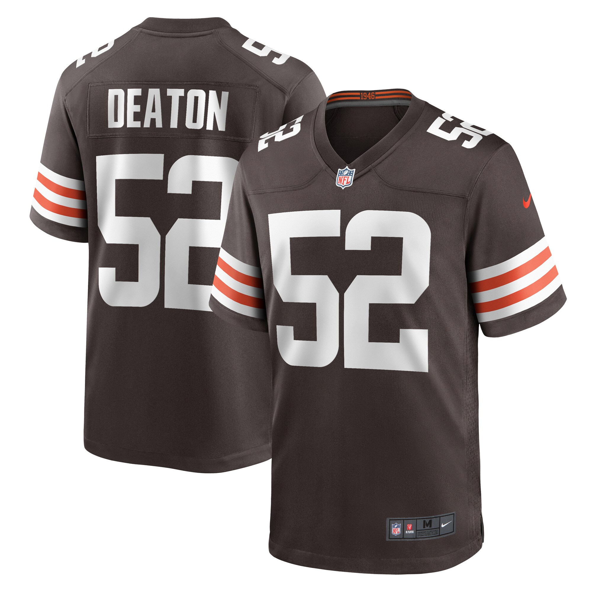 Men's Cleveland Browns Dawson Deaton Brown Game Player Jersey JS6119 nicesnker
