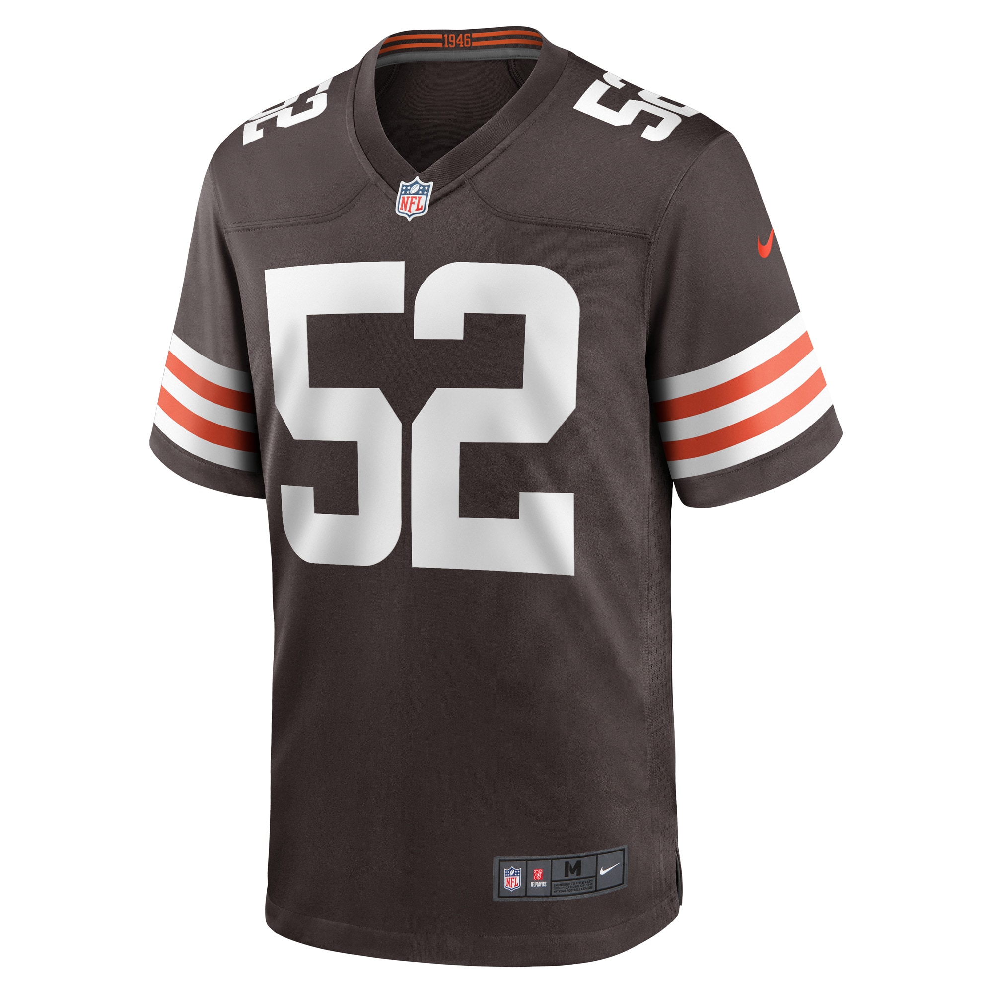 Men's Cleveland Browns Dawson Deaton Brown Game Player Jersey JS6119 nicesnker - Image 2
