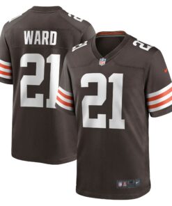 Men's Cleveland Browns Denzel Ward Brown Game Jersey JS2582 nicesnker