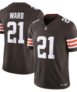 Men's Cleveland Browns Denzel Ward Brown Vapor F.U.S.E. Limited Jersey JS7435 nicesnker
