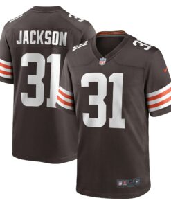 Men's Cleveland Browns Deon Jackson Brown Game Jersey JS6764 nicesnker