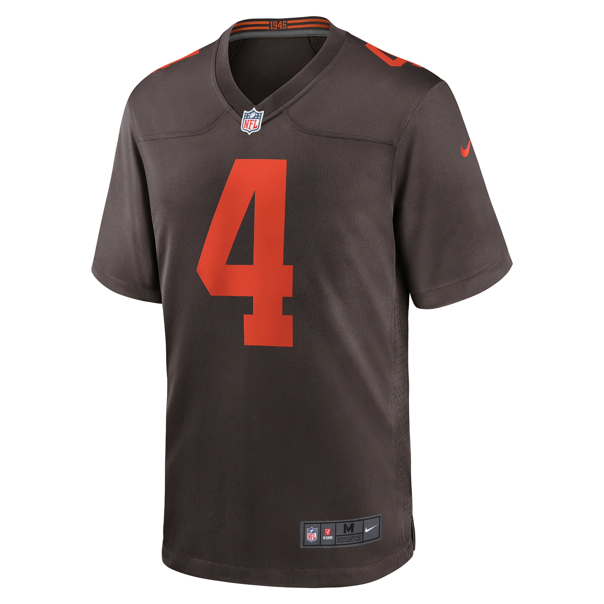 Men's Cleveland Browns Deshaun Watson Brown Alternate Game Jersey JS5219 nicesnker - Image 2