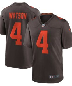 Men's Cleveland Browns Deshaun Watson Brown Alternate Game Jersey JS5219 nicesnker