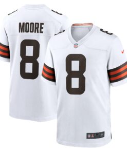 Men's Cleveland Browns Elijah Moore White Team Game Jersey JS7963 nicesnker
