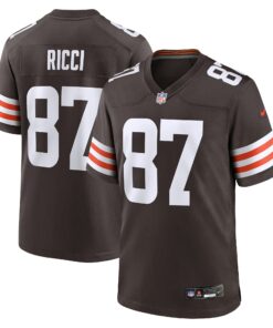 Men's Cleveland Browns Giovanni Ricci Brown Game Jersey JS4921 nicesnker