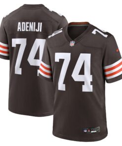 Men's Cleveland Browns Hakeem Adeniji Brown Game Jersey JS9516 nicesnker