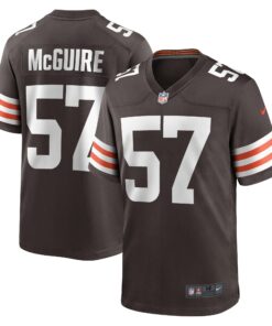 Men's Cleveland Browns Isaiah McGuire Brown Team Game Jersey JS9793 nicesnker