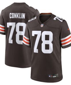 Men's Cleveland Browns Jack Conklin Brown Team Game Jersey JS4164 nicesnker