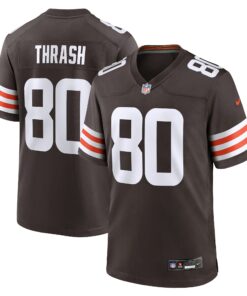Men's Cleveland Browns Jamari Thrash Brown Team Game Jersey JS2894 nicesnker
