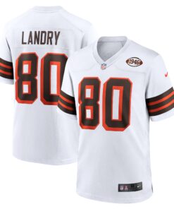 Men's Cleveland Browns Jarvis Landry White 1946 Collection Alternate Game Jersey JS6599 nicesnker