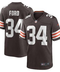 Men's Cleveland Browns Jerome Ford Brown Game Player Jersey JS7156 nicesnker
