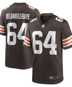 Men's Cleveland Browns Joe DeLamielleure Brown Game Retired Player Jersey JS5869 nicesnker