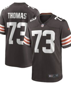 Men's Cleveland Browns Joe Thomas Brown Retired Game Player Jersey JS8217 nicesnker