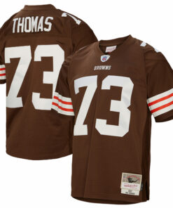 Men's Cleveland Browns Joe Thomas Mitchell & Ness Brown Legacy Jersey JS3760 nicesnker