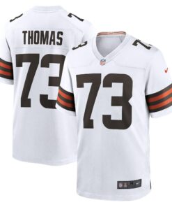 Men's Cleveland Browns Joe Thomas White Retired Game Player Jersey JS4218 nicesnker