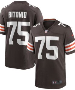 Men's Cleveland Browns Joel Bitonio Brown Game Jersey JS1884 nicesnker