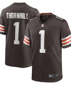 Men's Cleveland Browns Juan Thornhill Brown Game Player Jersey JS3646 nicesnker