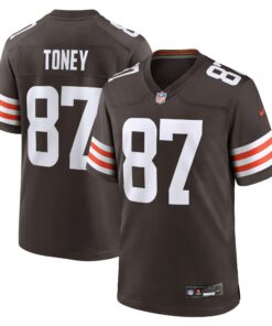 Men's Cleveland Browns Kadarius Toney Brown Team Game Jersey JS6894 nicesnker