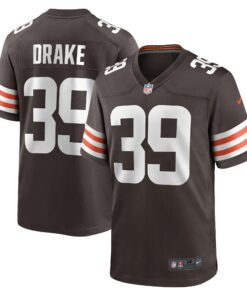 Men's Cleveland Browns Kenyan Drake Brown Game Jersey JS4818 nicesnker