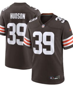 Men's Cleveland Browns Khaleke Hudson Brown Team Game Jersey JS3457 nicesnker