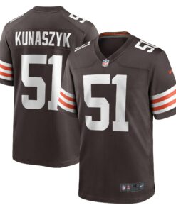 Men's Cleveland Browns Kunaszyk Brown Game Player Jersey JS9261 nicesnker