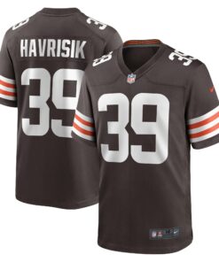 Men's Cleveland Browns Lucas Havrisik Brown Team Game Jersey JS9861 nicesnker