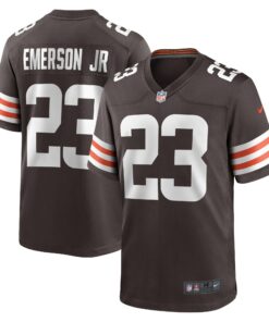 Men's Cleveland Browns Martin Emerson Jr. Brown Game Player Jersey JS9867 nicesnker