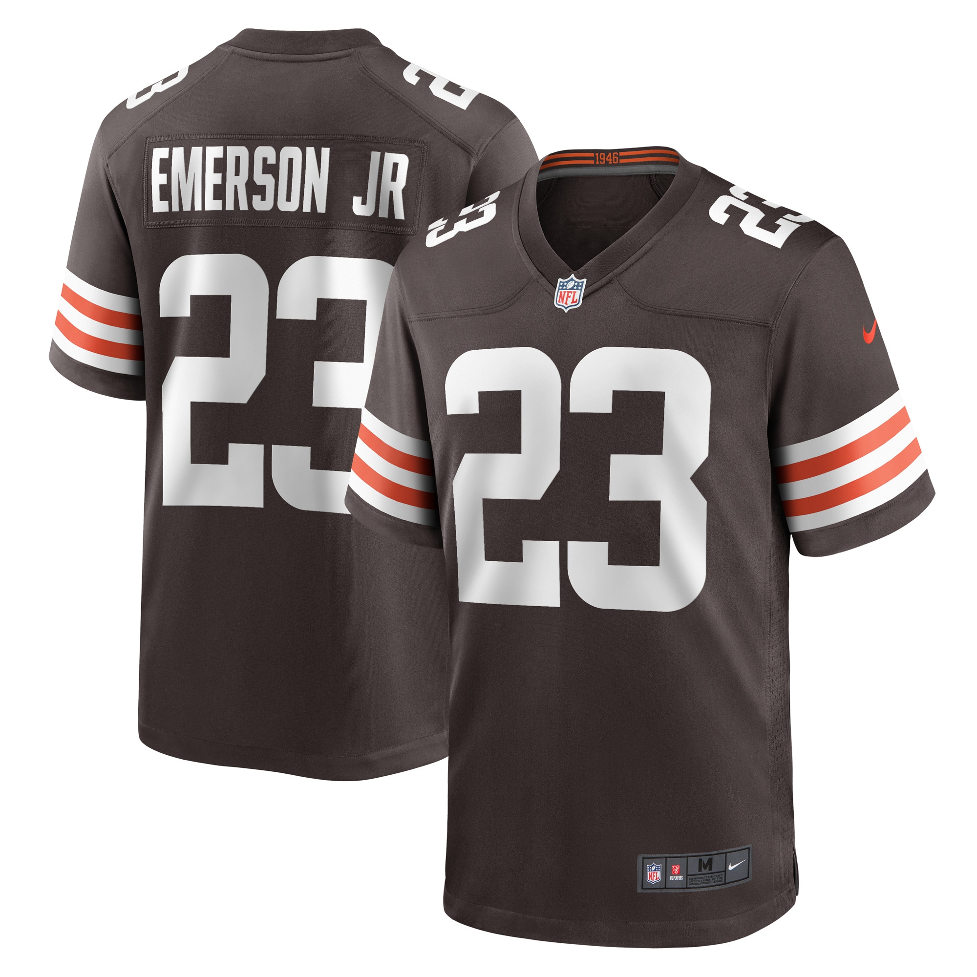 Men's Cleveland Browns Martin Emerson Jr. Brown Game Player Jersey JS9867 nicesnker