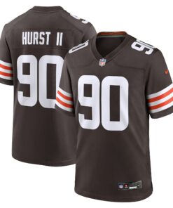 Men's Cleveland Browns Maurice Hurst II Brown Team Game Jersey JS9356 nicesnker