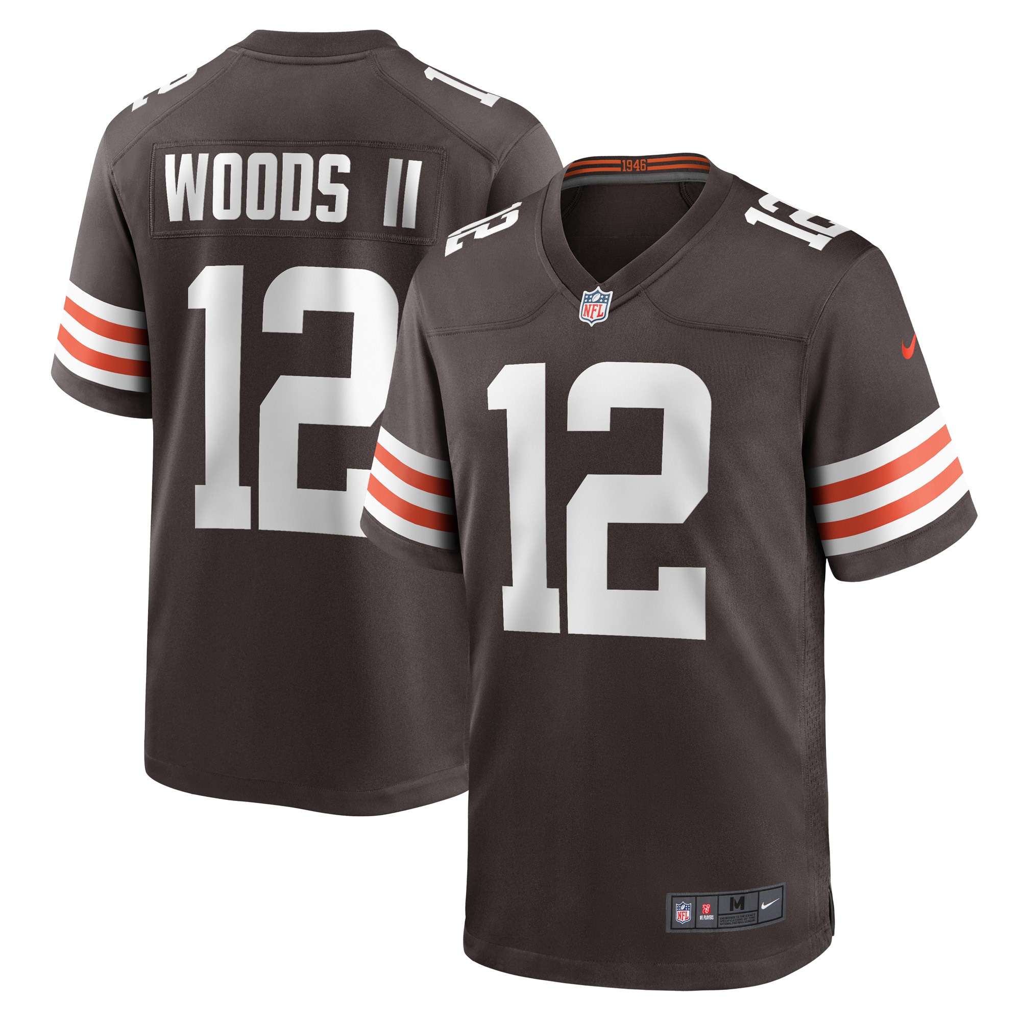 Men's Cleveland Browns Michael Woods II Brown Game Player Jersey JS4546 nicesnker
