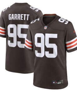 Men's Cleveland Browns Myles Garrett Brown Team Game Jersey JS7533 nicesnker