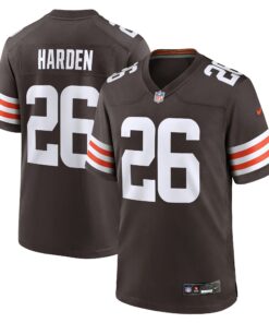 Men's Cleveland Browns Myles Harden Brown Team Game Jersey JS7938 nicesnker