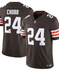 Men's Cleveland Browns Nick Chubb Brown Vapor F.U.S.E. Limited Jersey JS5252 nicesnker