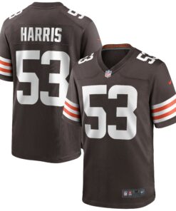 Men's Cleveland Browns Nick Harris Brown Game Jersey JS5422 nicesnker