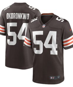 Men's Cleveland Browns Ogbonnia Okoronkwo Brown Game Player Jersey JS6667 nicesnker