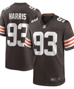 Men's Cleveland Browns Shelby Harris Brown Team Game Jersey JS4369 nicesnker