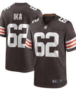 Men's Cleveland Browns Siaki Ika Brown Team Game Jersey JS7111 nicesnker