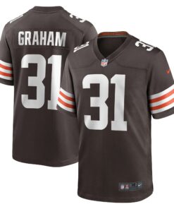 Men's Cleveland Browns Thomas Graham Jr. Brown Team Game Jersey JS9227 nicesnker
