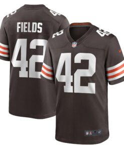 Men's Cleveland Browns Tony Fields II Brown Team Game Jersey JS6648 nicesnker