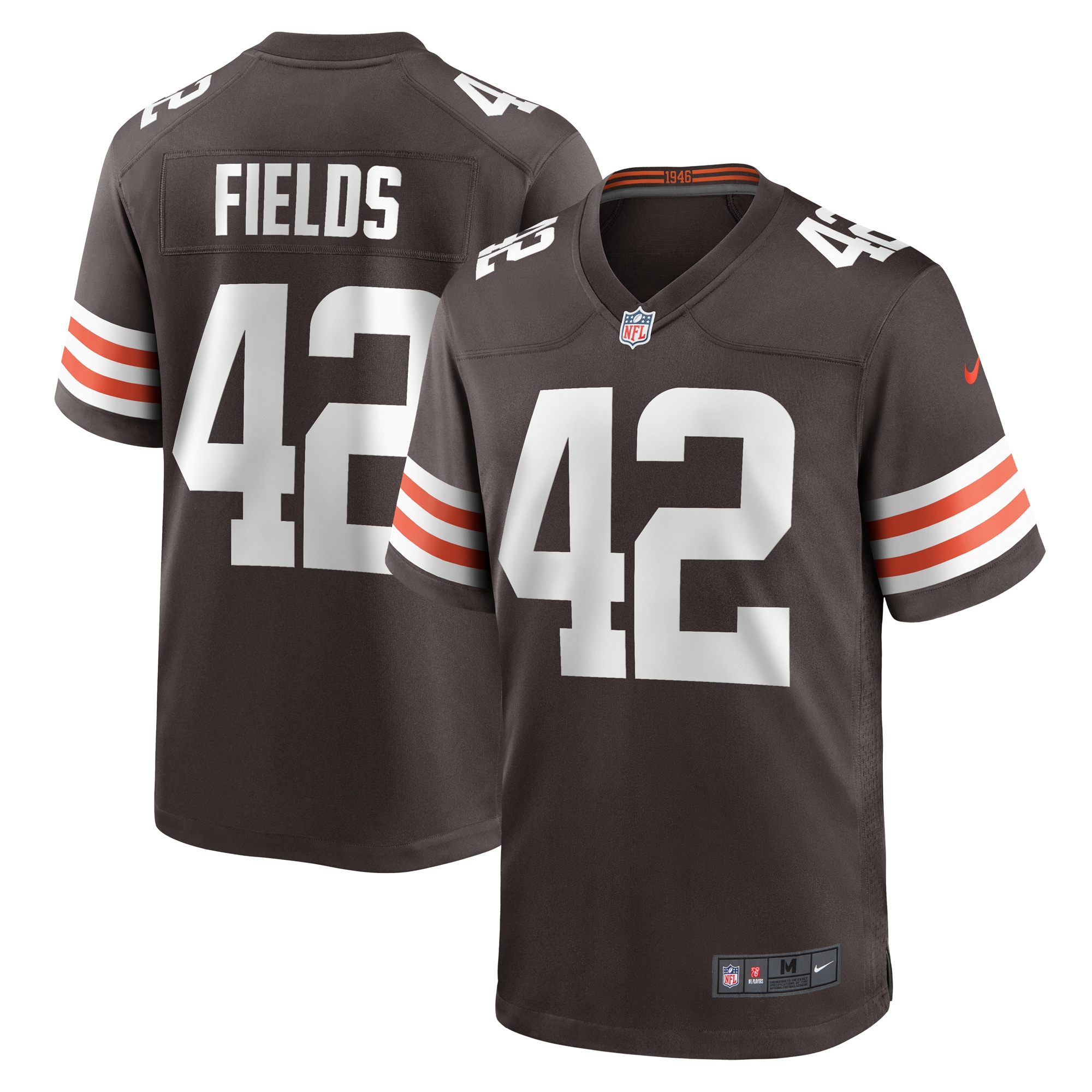 Men's Cleveland Browns Tony Fields II Brown Team Game Jersey JS6648 nicesnker