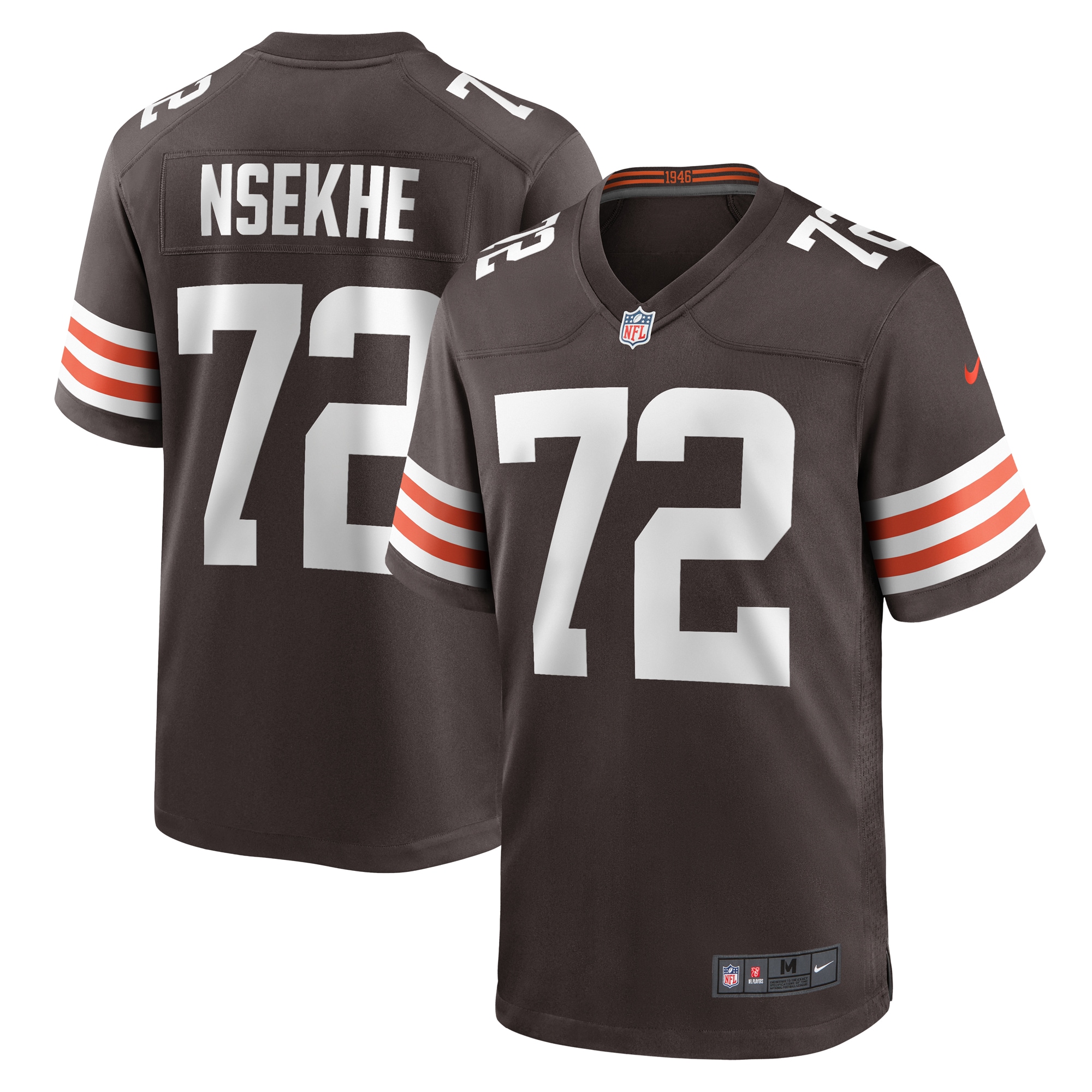 Men's Cleveland Browns Ty Nsekhe Brown Game Jersey JS9076 nicesnker